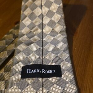 Harry Rosen Checkered Tie - Gold and Cream